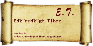 Eördögh Tibor névjegykártya
