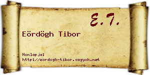 Eördögh Tibor névjegykártya